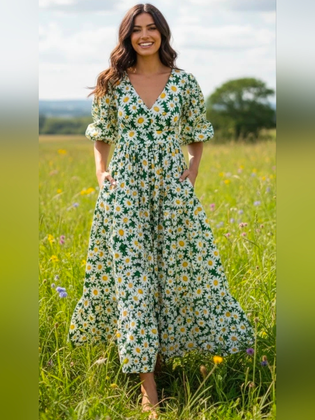 Nwt Kate Spade New York Bodega Midi In Courtyard Daisy Floral Cotton Dress 2